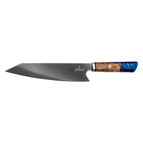 Cuchillo Parrillero Damascus Azul 8"