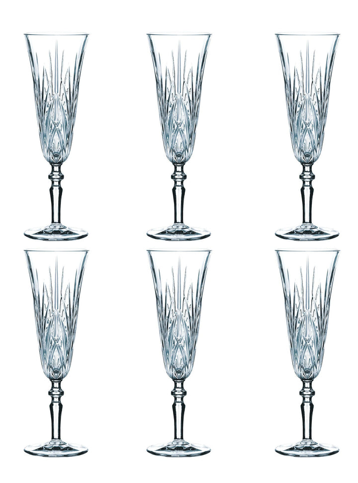 Set 6 copas de cristal para Champagne Palais