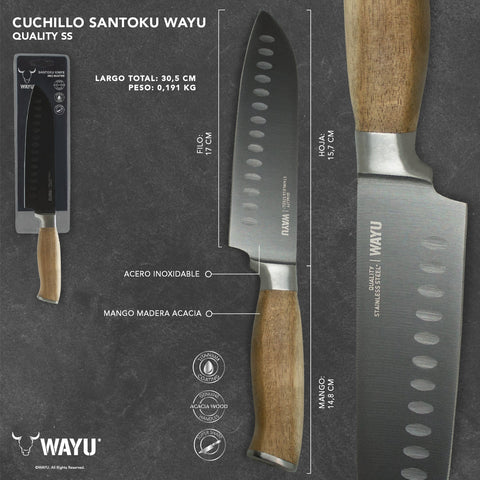 Cuchillo Santoku Wayu