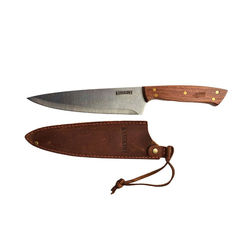 Cuchillo 8" Parrillero C/Funda De Cuero Café