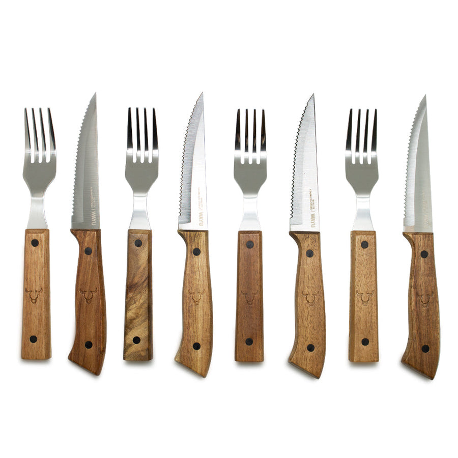 Set Cuchillos Y Tenedores Prm 8 Piezas Wayu