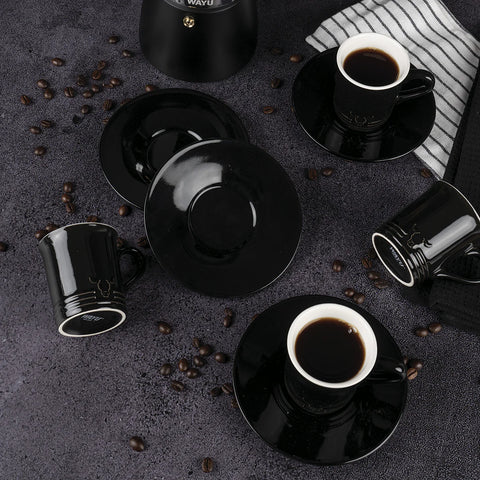 Set 4 Tazas De Cafe negras